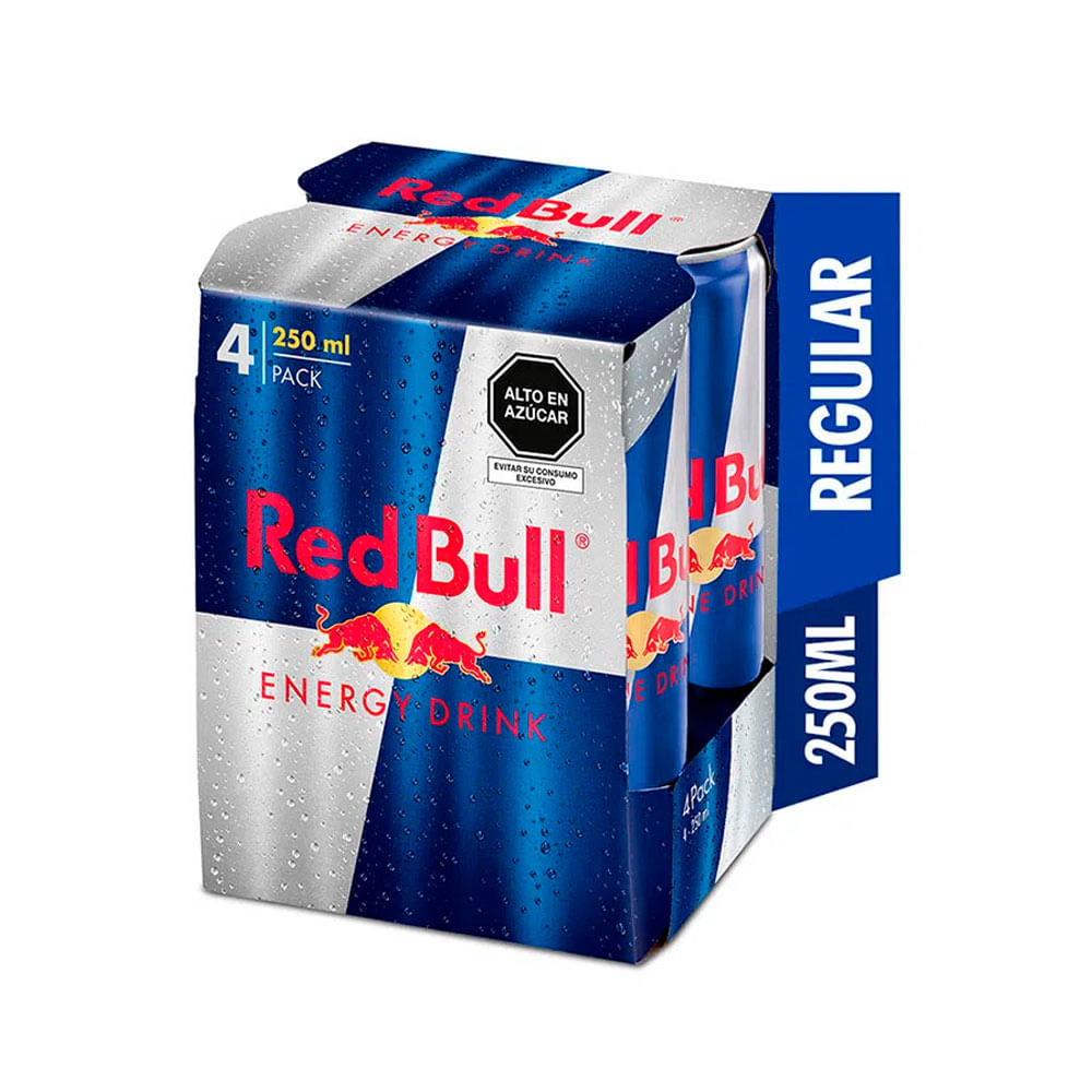Pack x4 Bebida Energizante Red Bull Lata 250ml