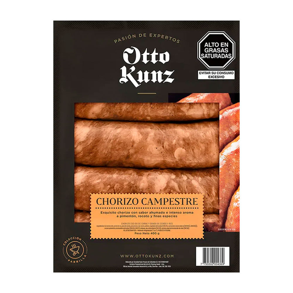 Chorizo Campestre OTTO KUNZ Paquete 400g