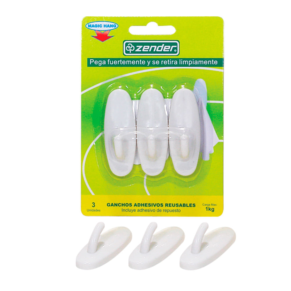 Gancho Adhesivo Reusable 3 unid