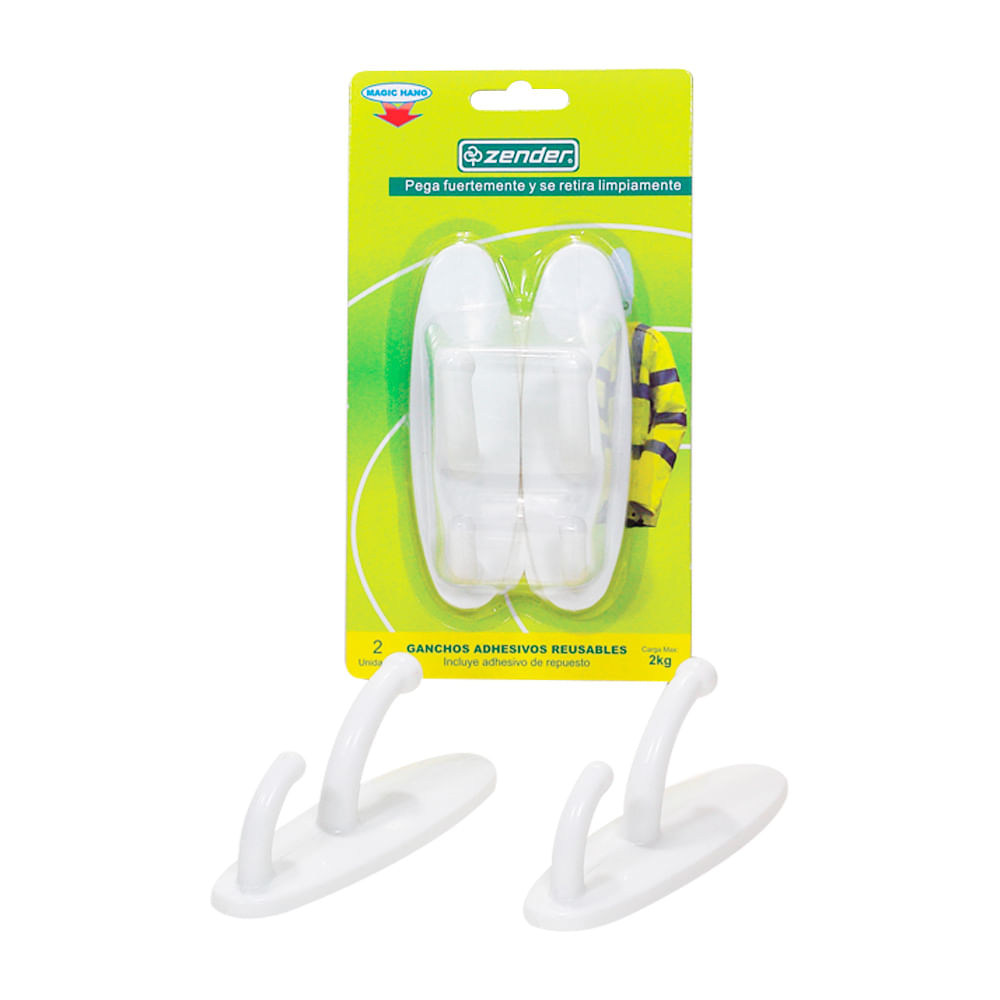 Gancho Adhesivo Reusable X 2unid