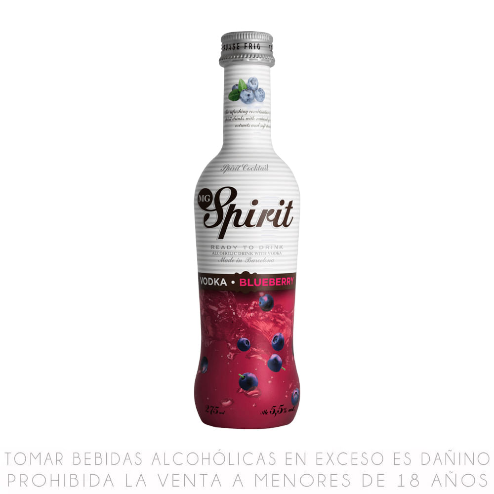Bebida Ready to Drink MG Spirit Vodka Blueberry Botella 275 ml
