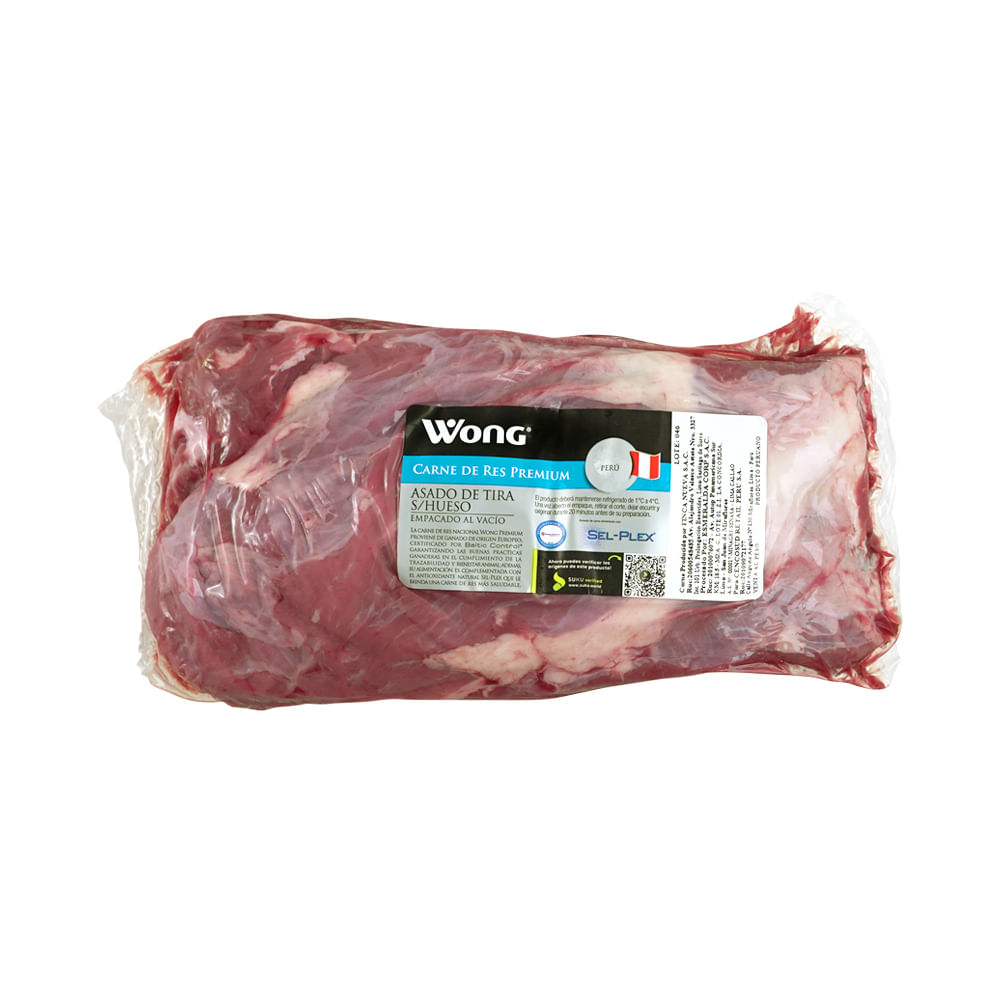 Asado de Tira Sin Hueso Wong x kg