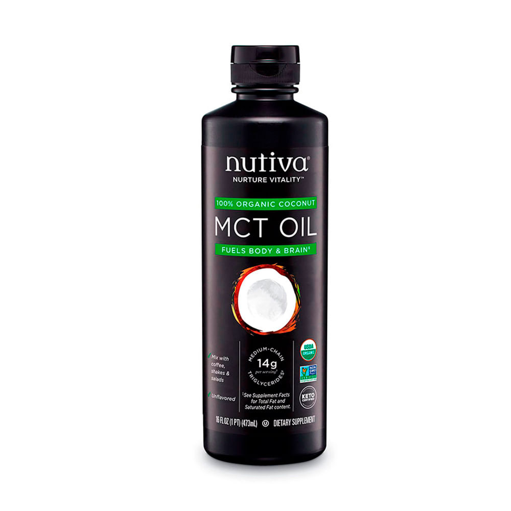 Nutiva Aceite Orgánico MTC Coco Botella 473 ml