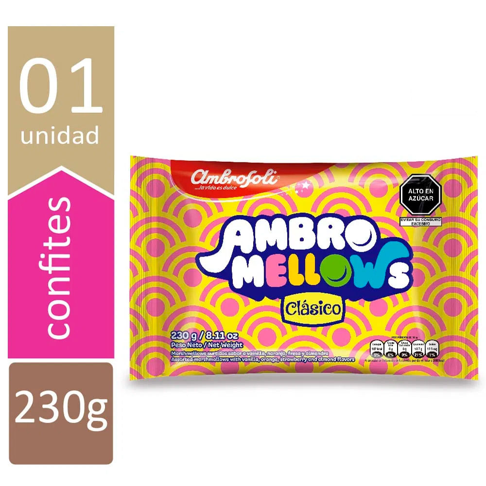 Marshmellows Ambrosoli Mellows Bolsa 230 g