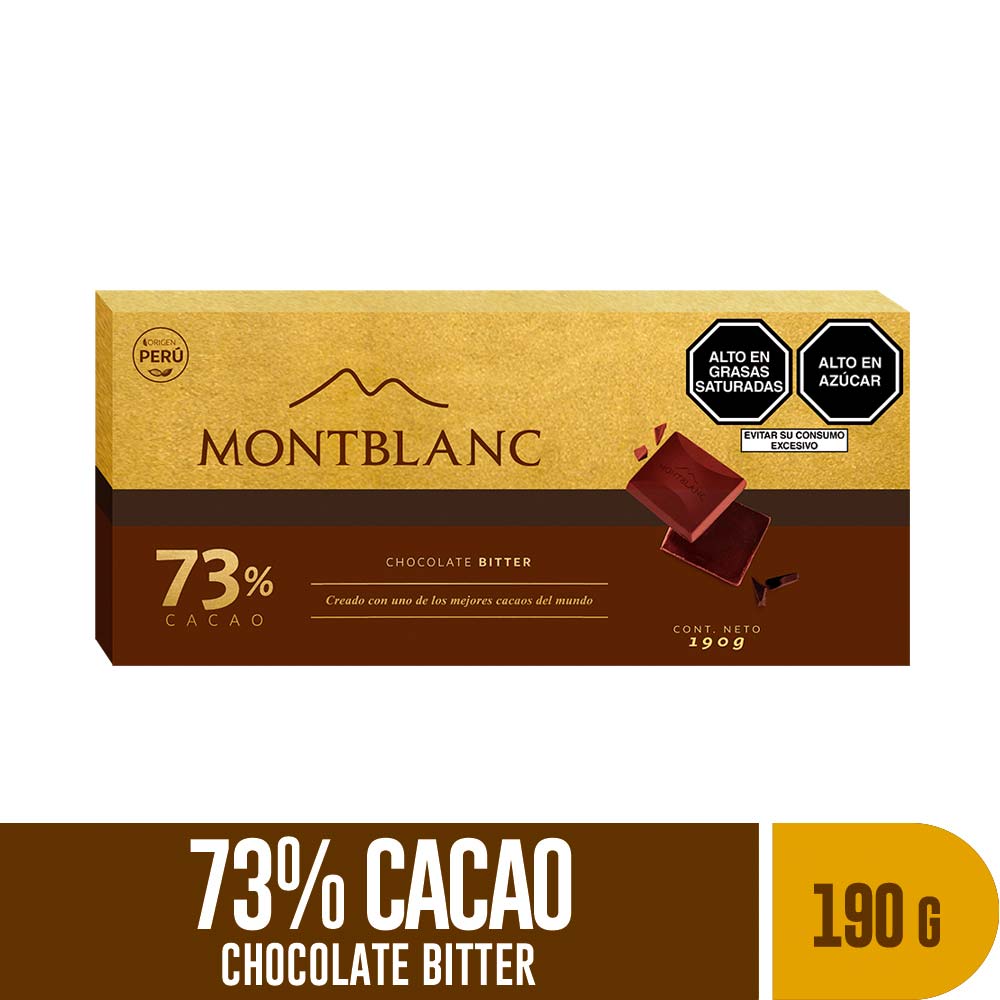 Chocolate Bitter 73% Cacao Montblanc 190g