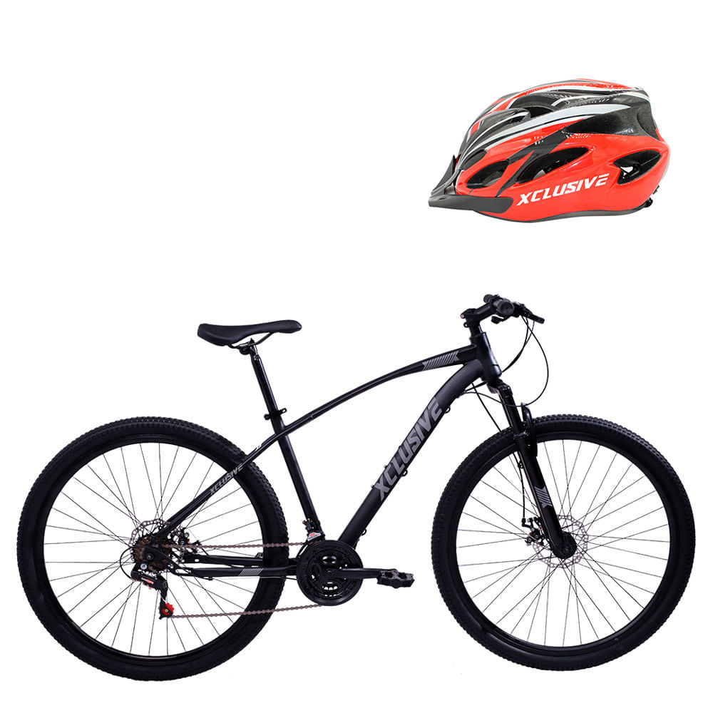 Bicicleta Aro 29 Negro Disco Mec nico Casco Resistente Talla L