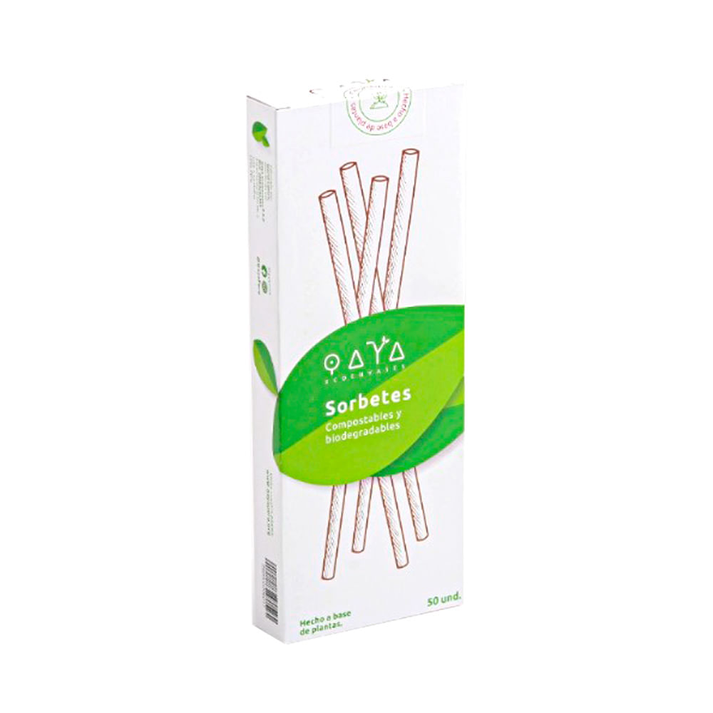 Sorbete Compostable y Biodegradable Qaya 50un.