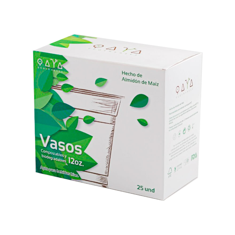 Vaso Descartable Qaya 355ml 25un