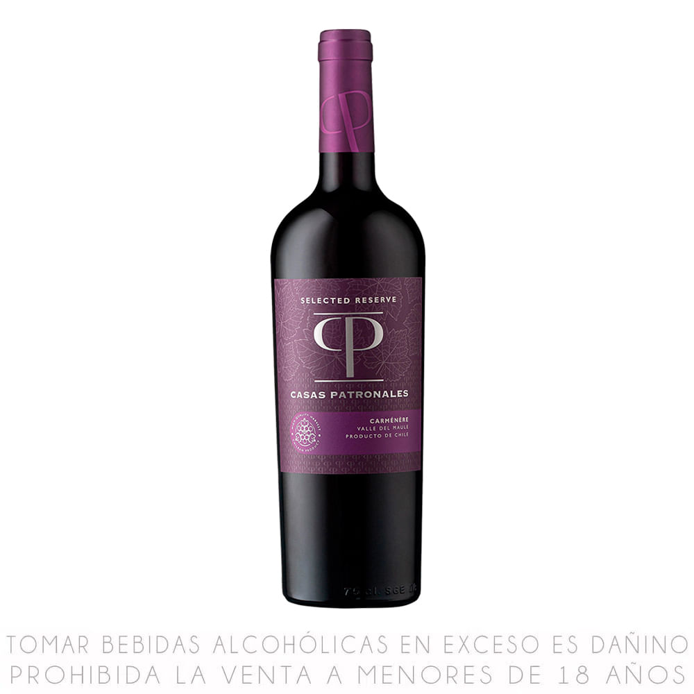 Vino Tinto Carménère Casas Patronales Selected Reserve Botella 750ml