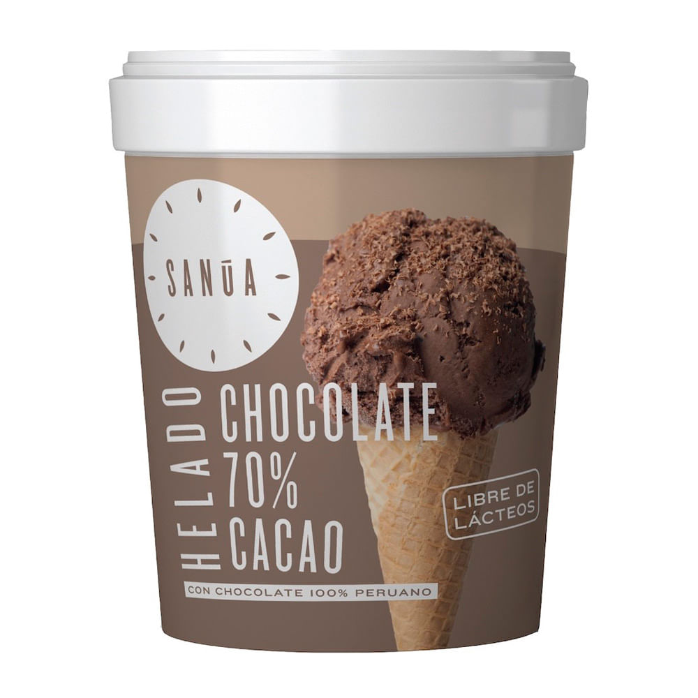 Helado de Chocolate 70% Cacao Sanúa 473ml