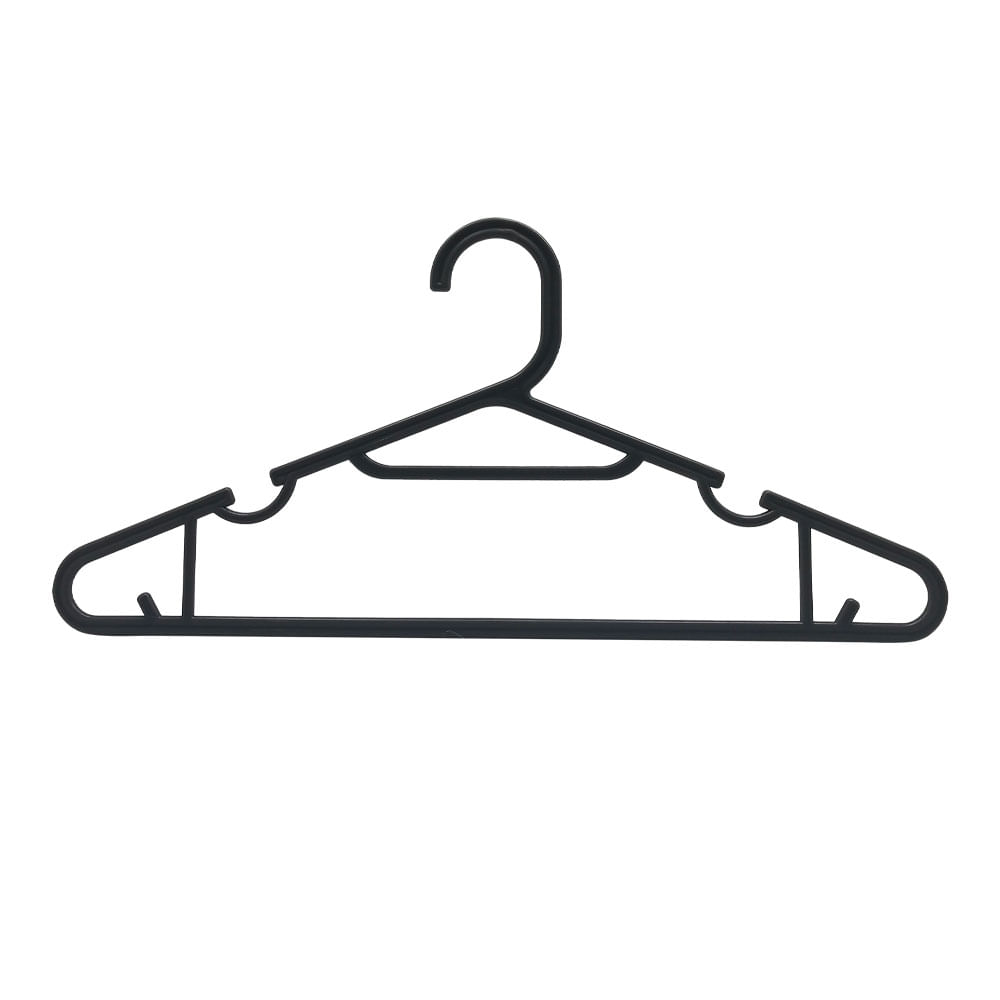 Pack x10 Colgadores Krea de Plástico Negro