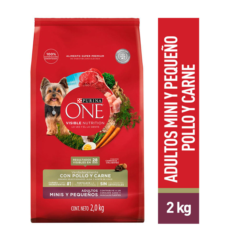 Alimento para Perros Minis y Pequeños Purina One Pollo y Carne 2kg
