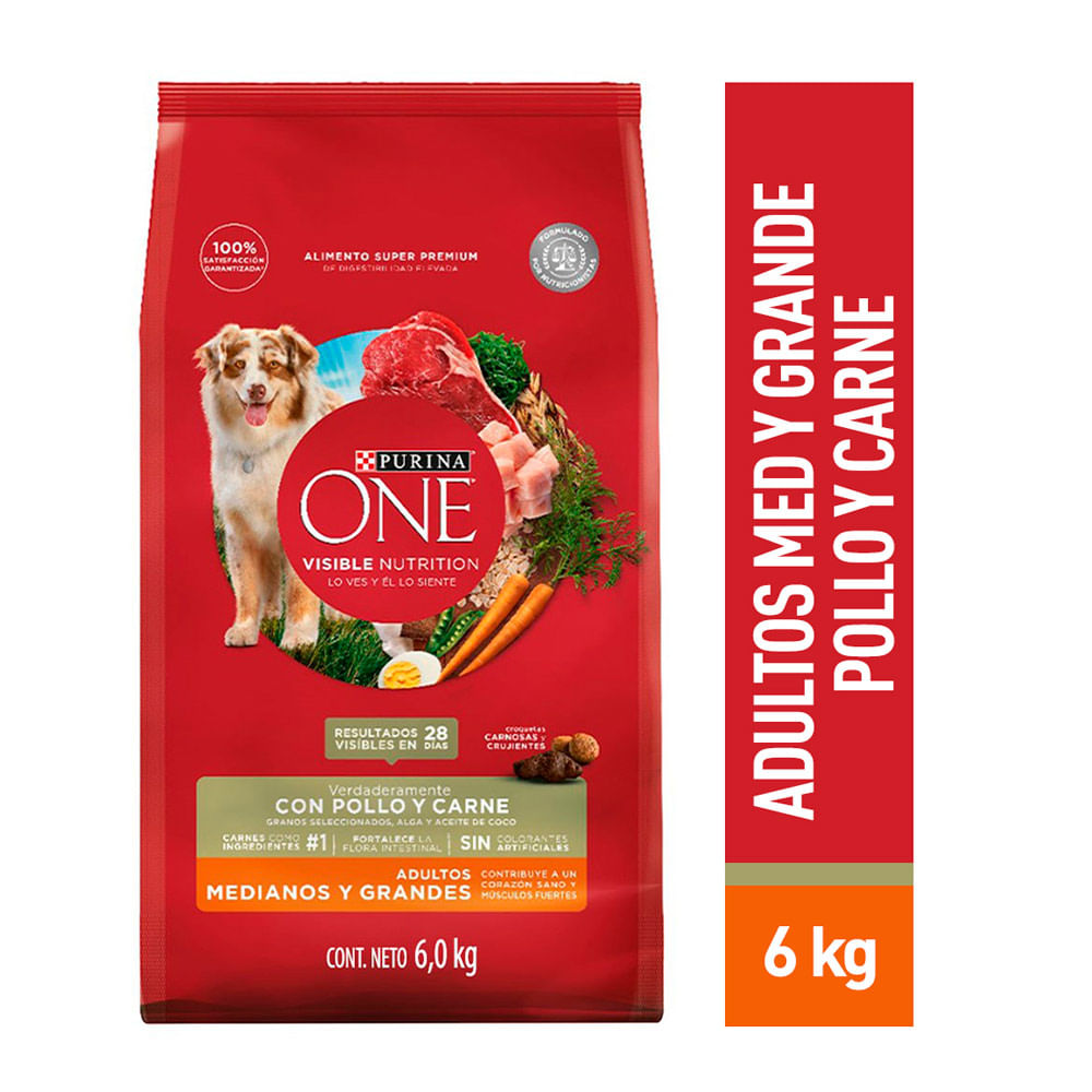Alimento para Perros Medianos y Grandes Purina One Pollo y Carne 6kg