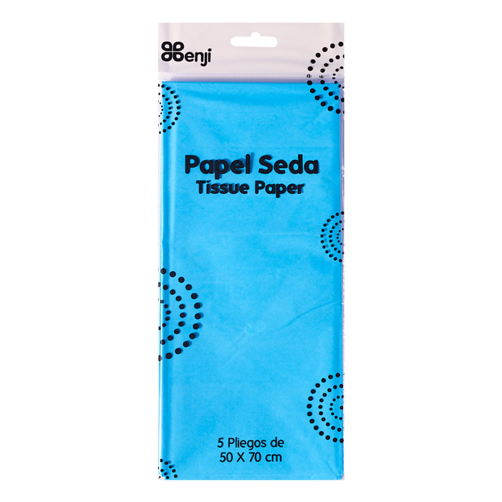 Papel de Seda 50 x 70cm Benji 5un. Turquesa