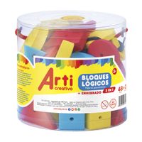 Bloques Lógicos y Enhebrados 2 en 1 Arti Creativo 48 Piezas