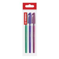 Lapiceros Excel 828M Stabilo Lila, Rosa y Verde