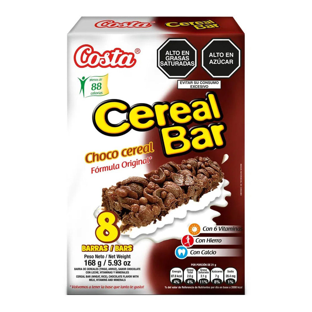 Cereal en Barra Cereal Bar 168 g Chocolate Wong