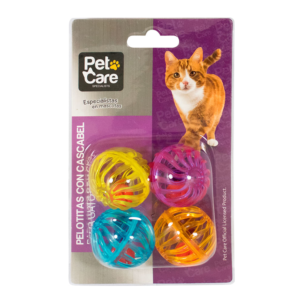 Juguete para Gatos Pet Care Pelotitas con Cascabel 4un.