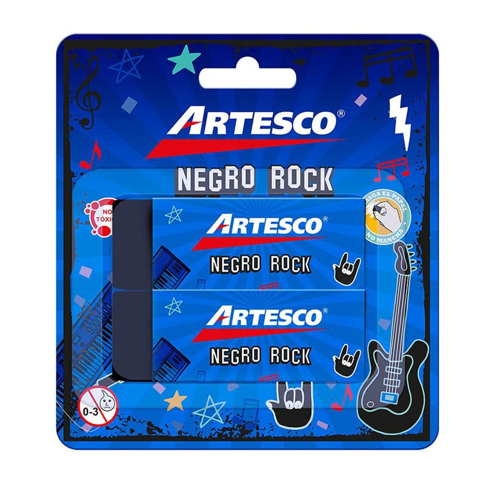 Borrador Negro Artesco Rock 2 un.