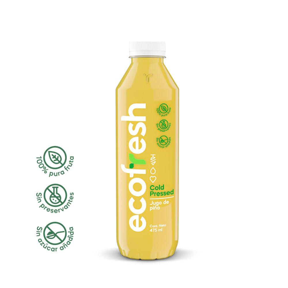 Jugo Cold Pressed de Piña Ecofresh Botella 475ml
