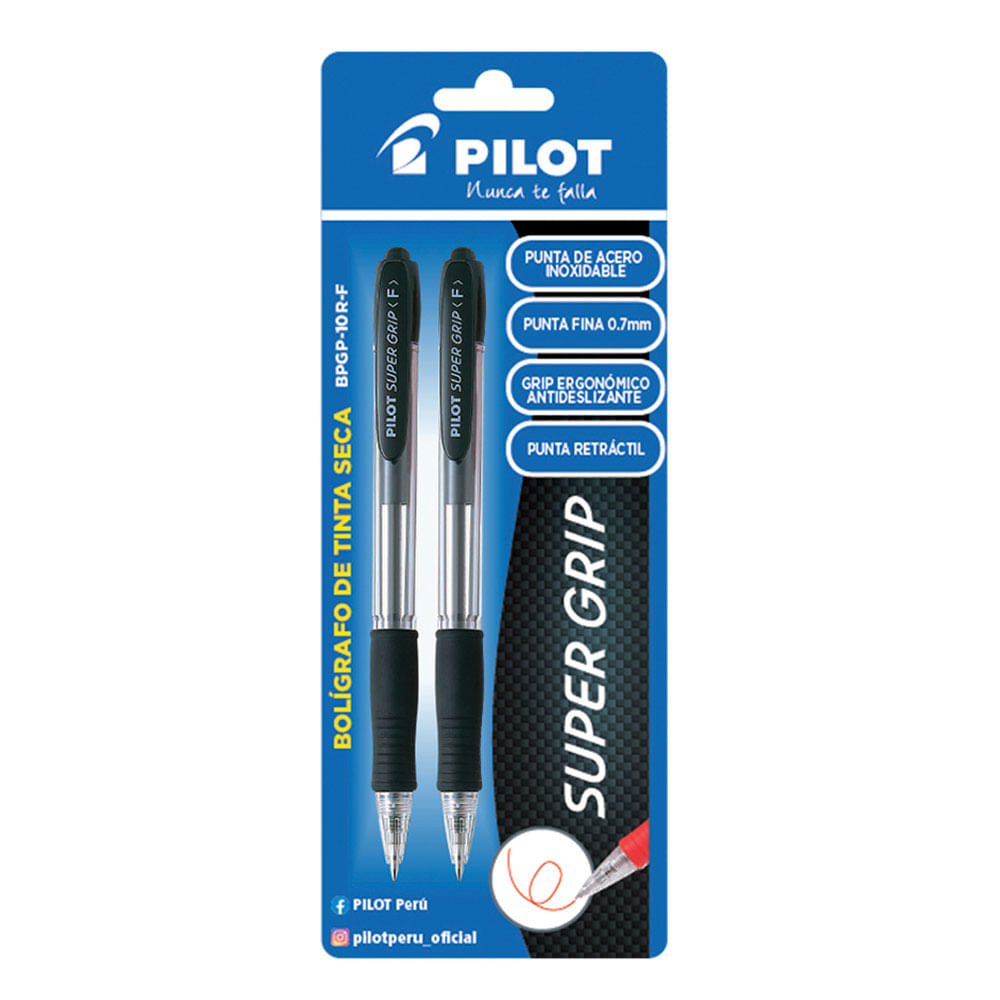 Lapicero Pilot BPGP Negro 2 un.