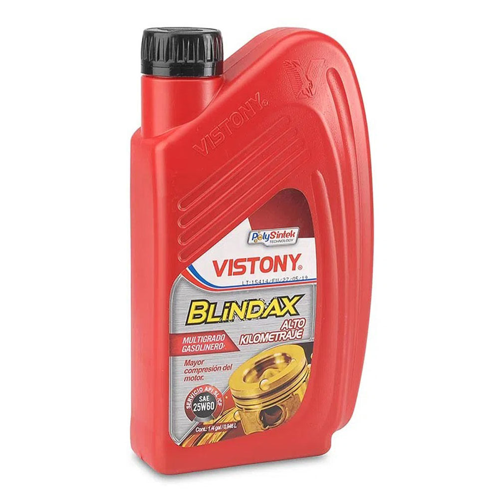 Aceite Blindax Vistony Alto Kilometraje 25W60 de 1.4g