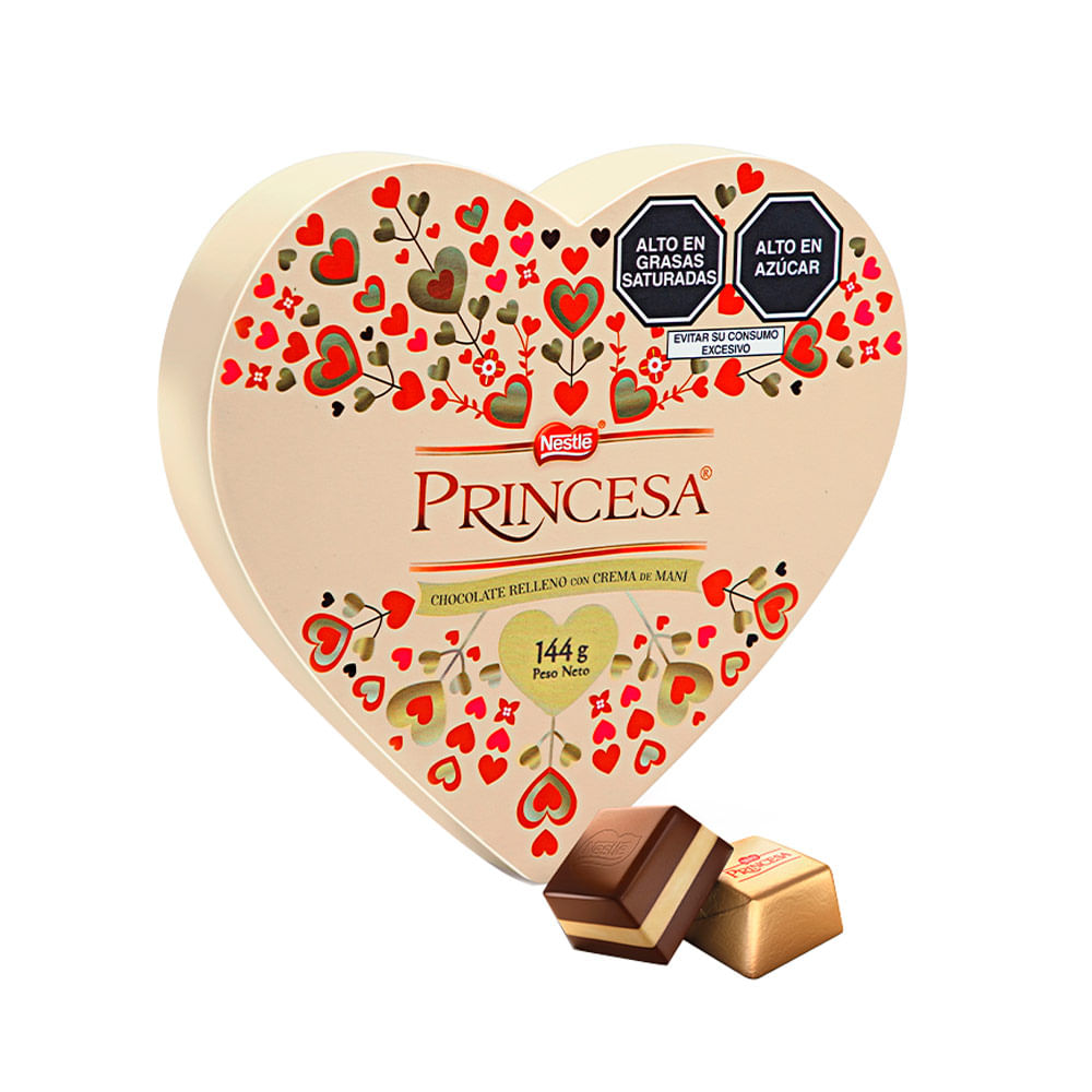 Bombones con Relleno de Crema de Maní Princesa 144g