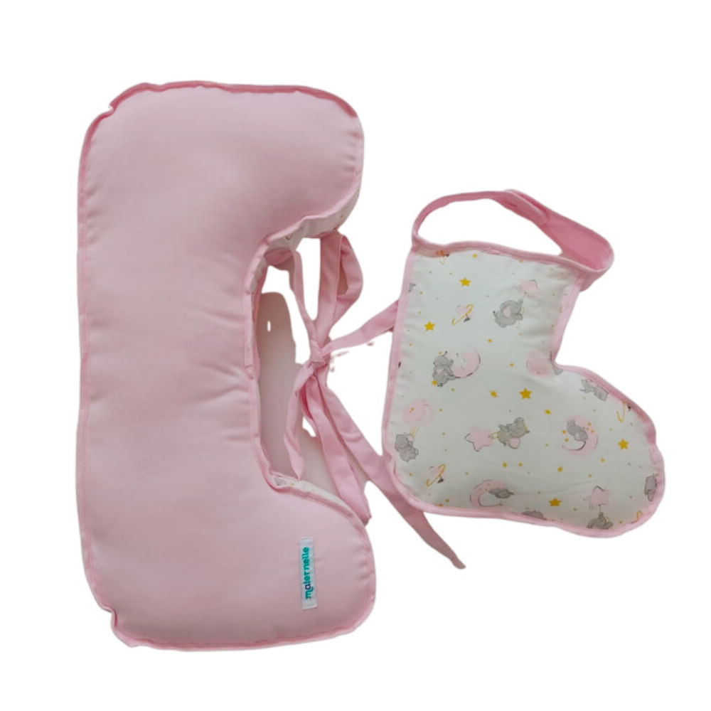 Almohada de Lactancia Doble Rosado Elefante