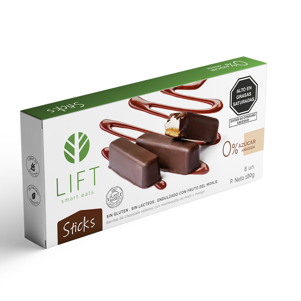 Barritas de Chocolate Lift Sticks 180g