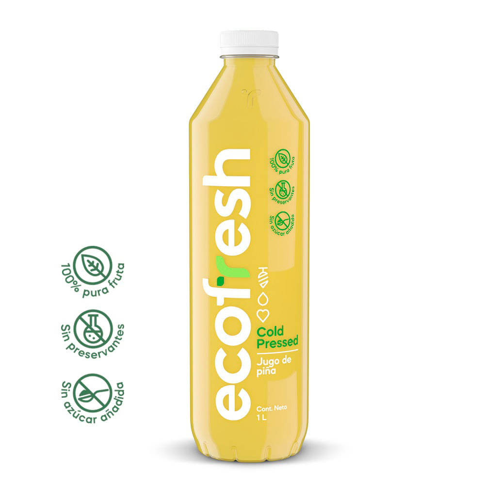 Jugo Cold Pressed de Piña Ecofresh Botella 1L