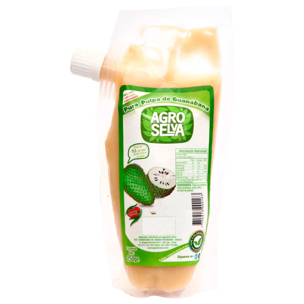 Pulpa de Guanábana Agroselva Doypack 250g