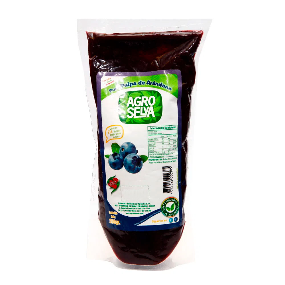 Pulpa de Arándanos Agroselva Doypack 250g