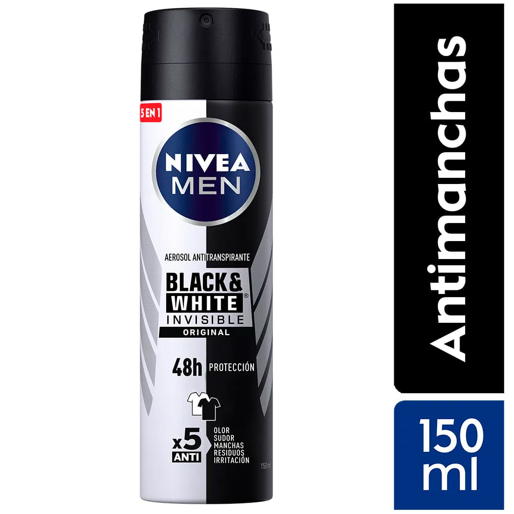 Antitranspirante Aerosol Nivea Black & White Invisible 150ml