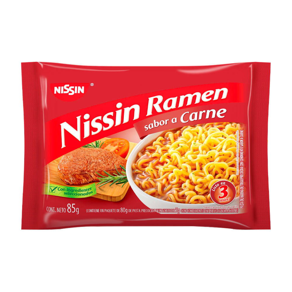Sopa Instantánea Sabor Carne Nissin Ramen 85g