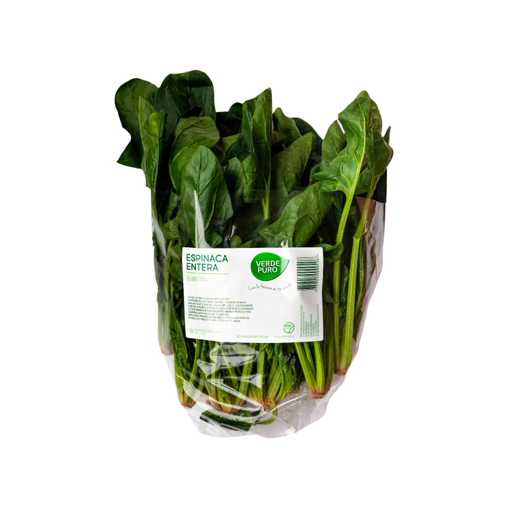Espinaca Entera Verde Puro 500g