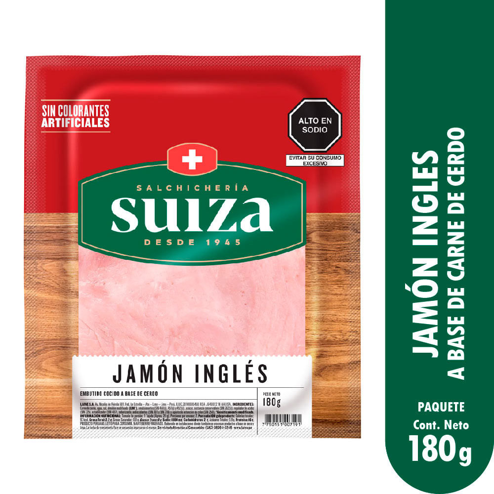 Jamón Inglés Suiza 180g