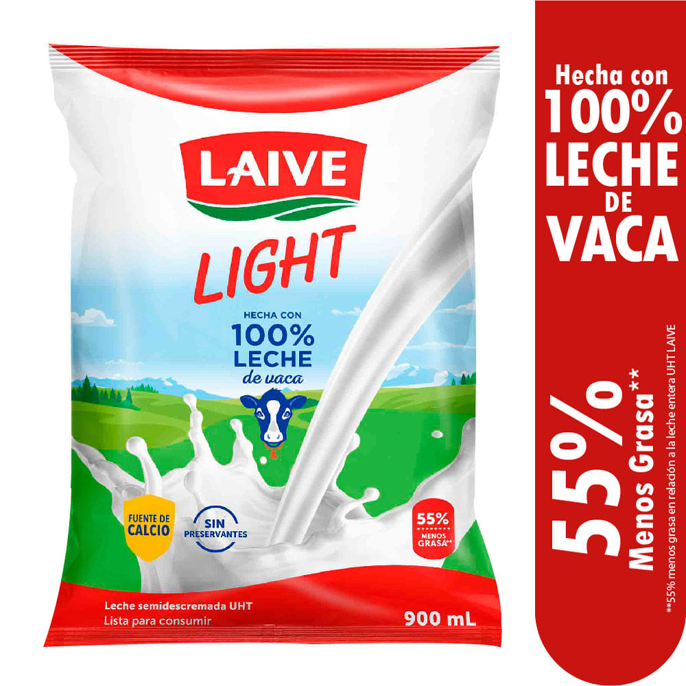 Leche Semidescremada UHT Laive Light 900ml