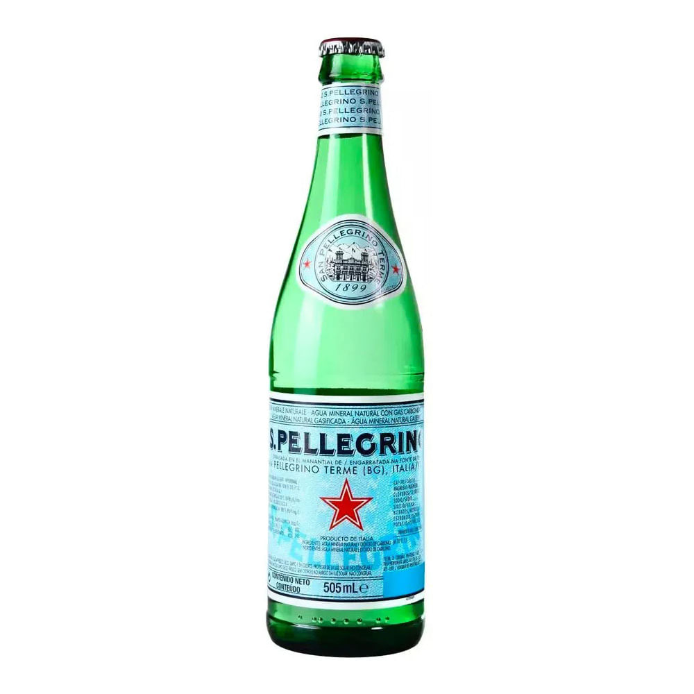 Agua Mineral Natural con Gas San Pellegrino Botella 505 ml