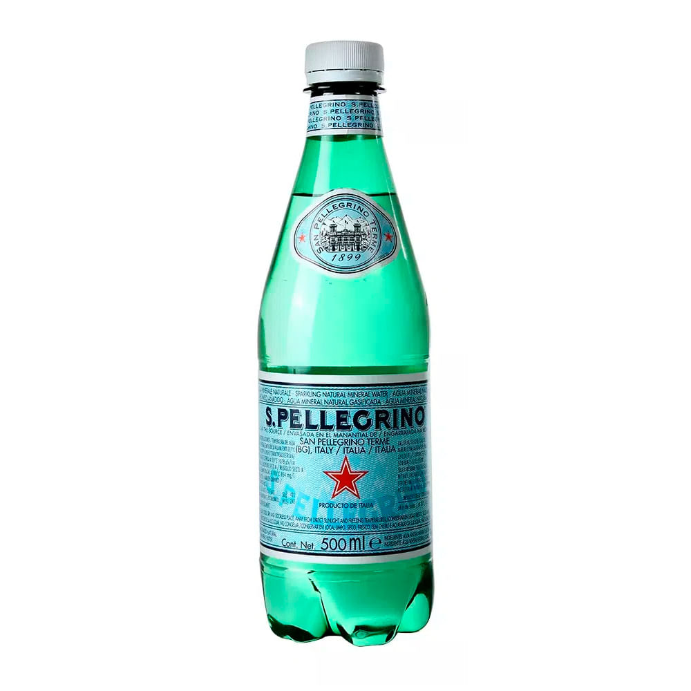Agua Mineral Natural con Gas San Pellegrino Botella 500ml