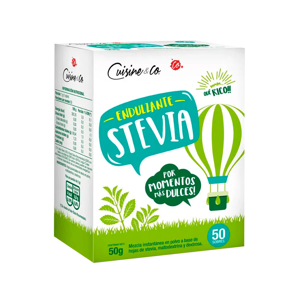 Endulzante en Polvo Stevia Cuisine & Co 50un
