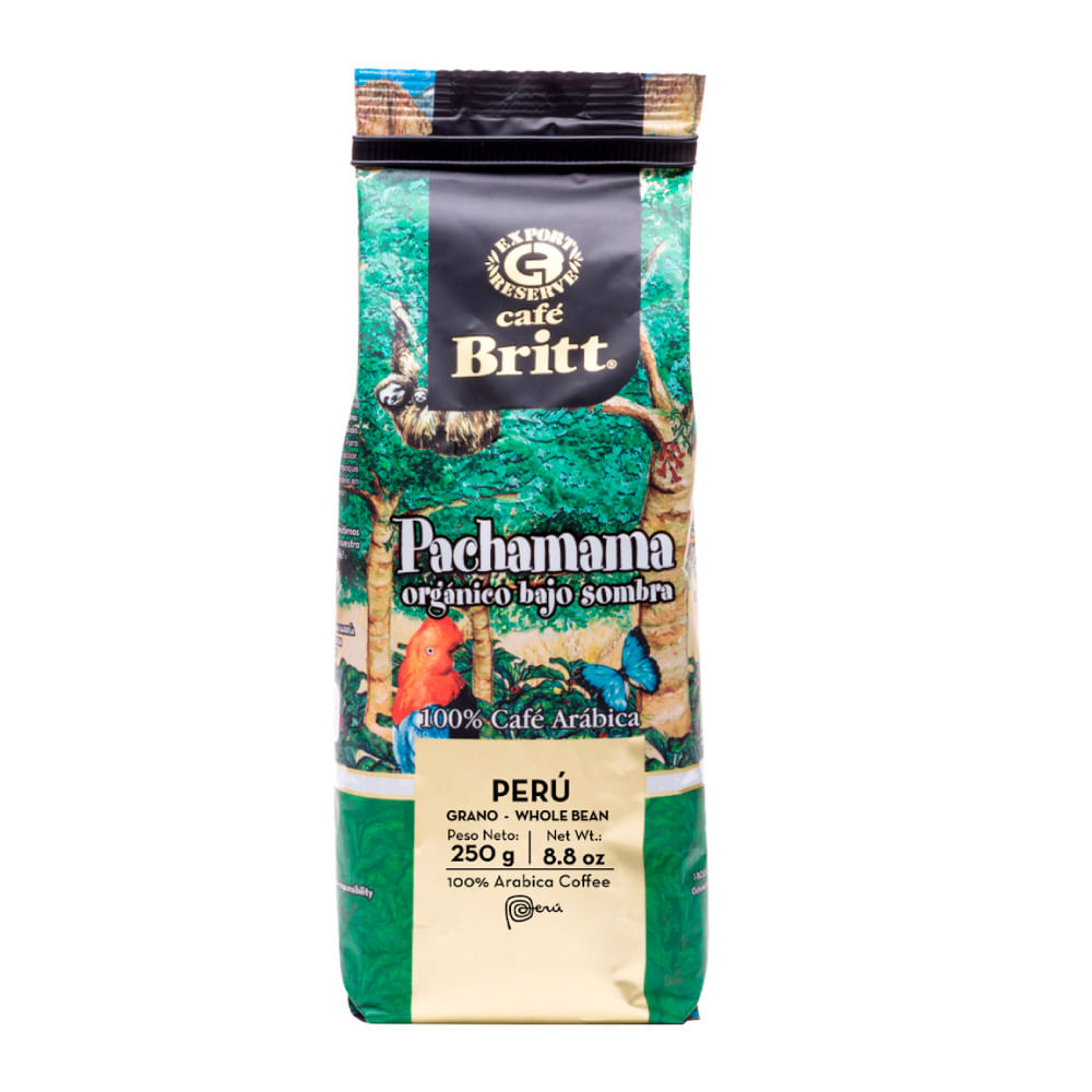 Café en Grano Orgánico Pachamama Britt 250g