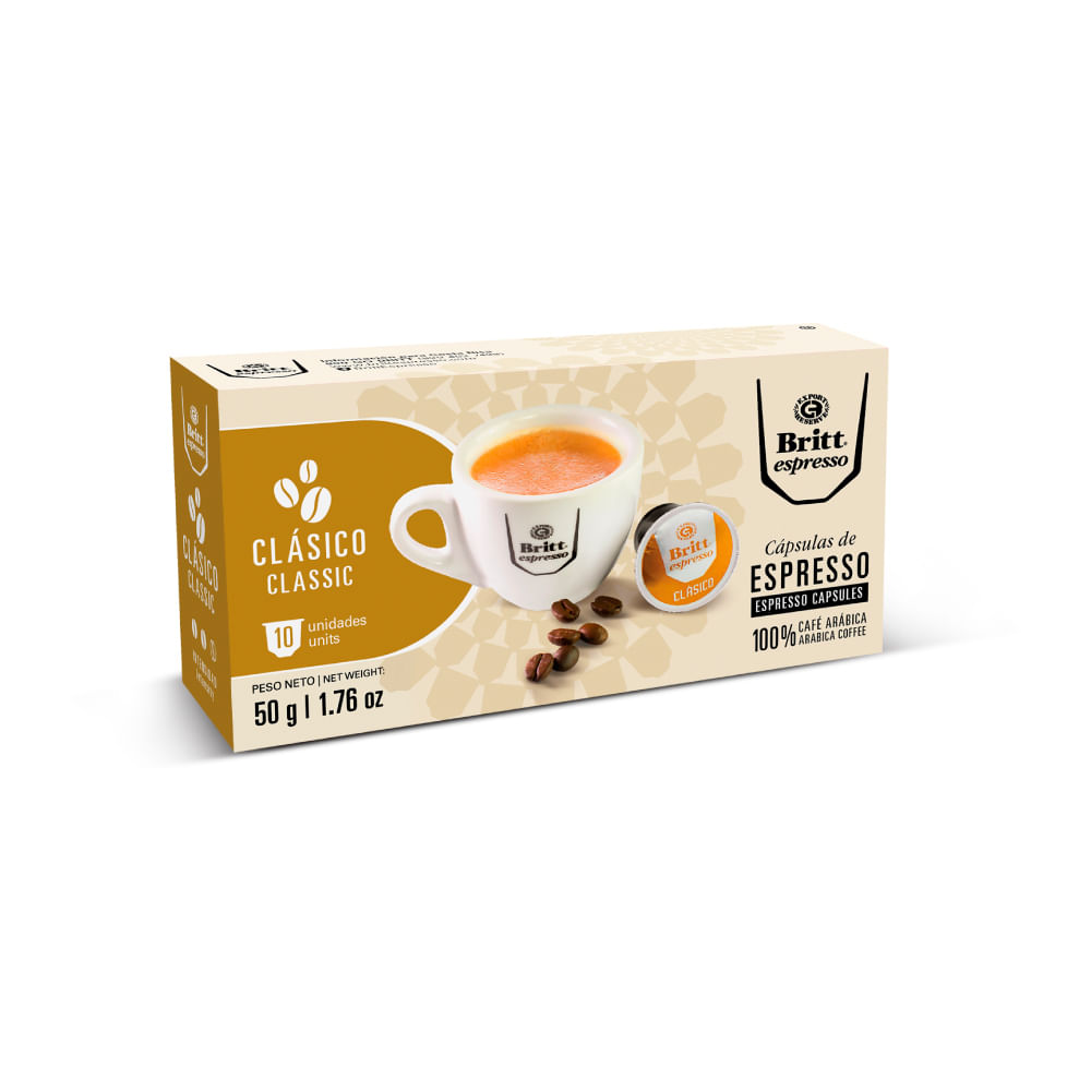 Cápsulas de Espresso Clásico Britt Espresso 10un.