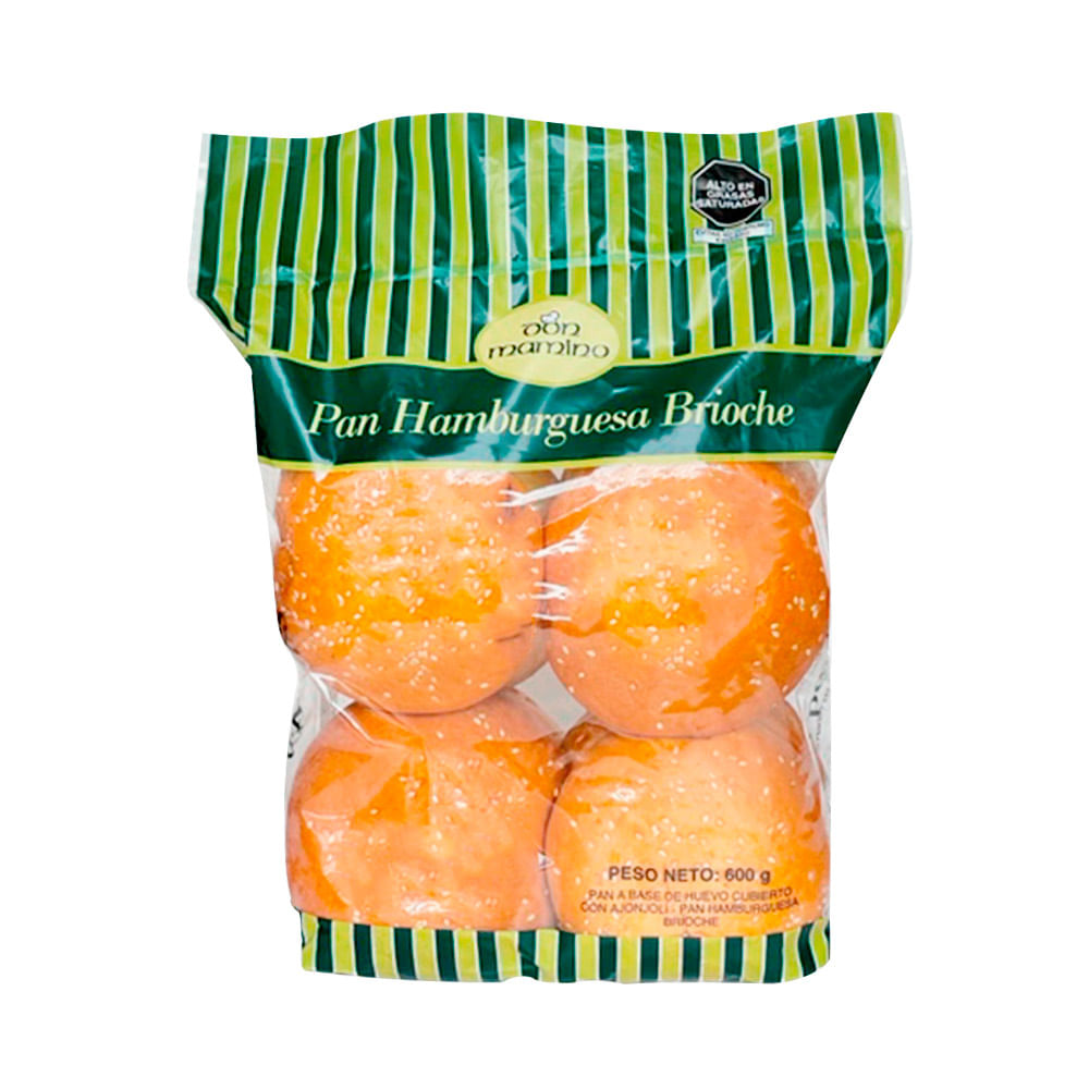 Pan para Hamburguesa Brioche Don Mamino 600g