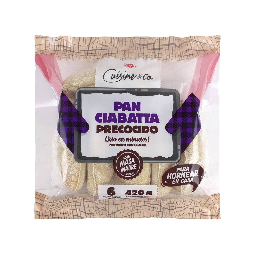 Pan Ciabatta Precocido Cuisine & Co 6un