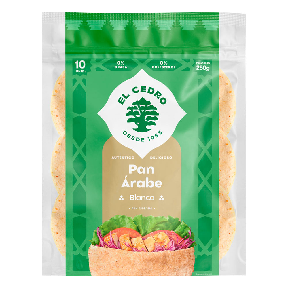 Pan Árabe Blanco El Cedro 10un