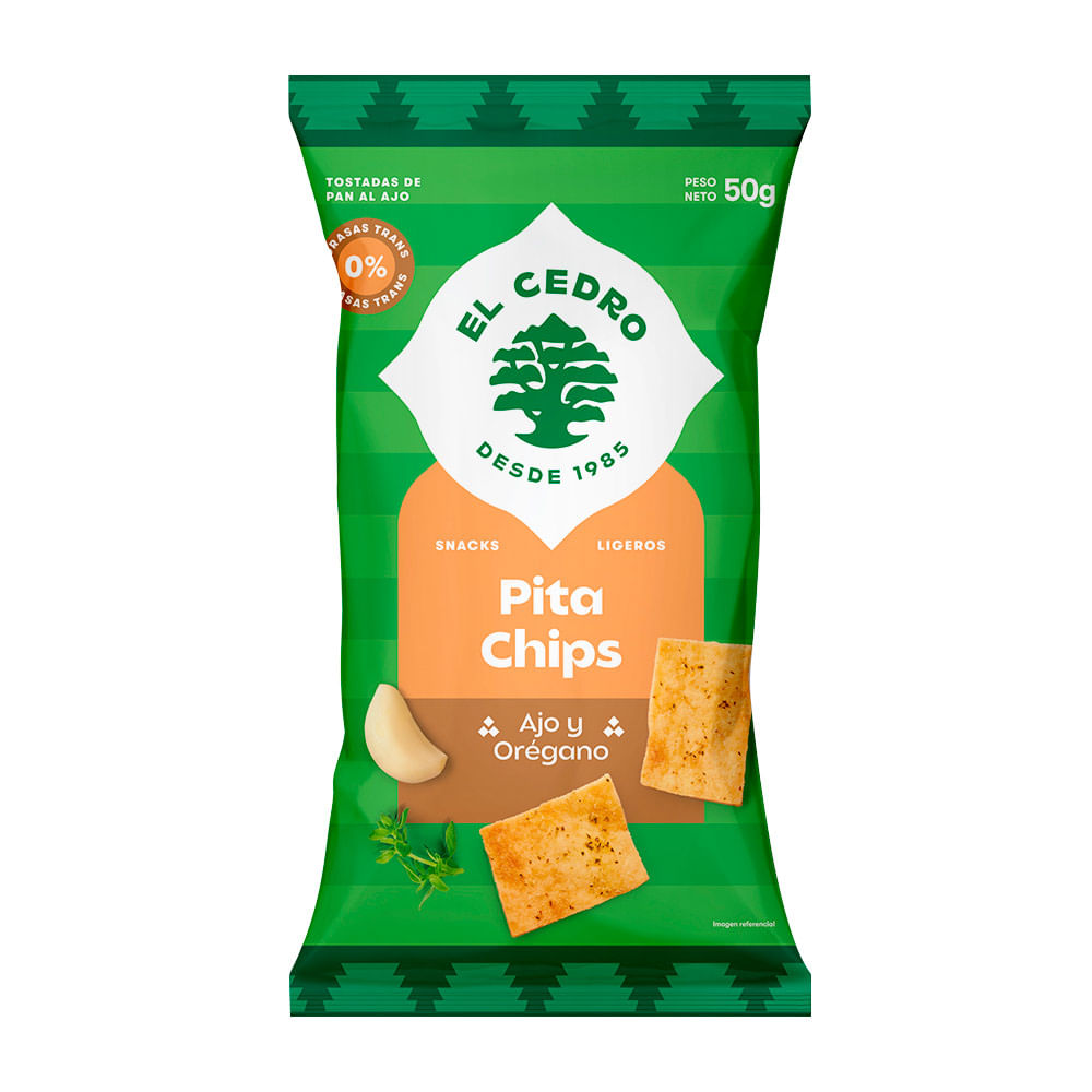 Pita Chips El Cedro Ajo y Orégano 50g