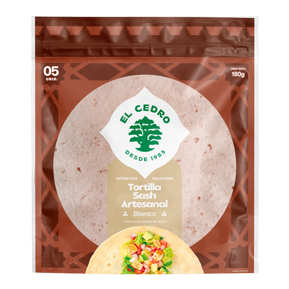 Tortilla Sash Artesanal Blanco El Cedro 5un