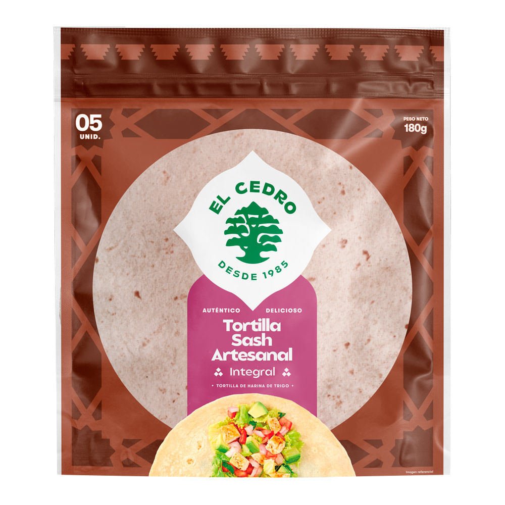 Tortilla Sash Artesanal Integral El Cedro 5un