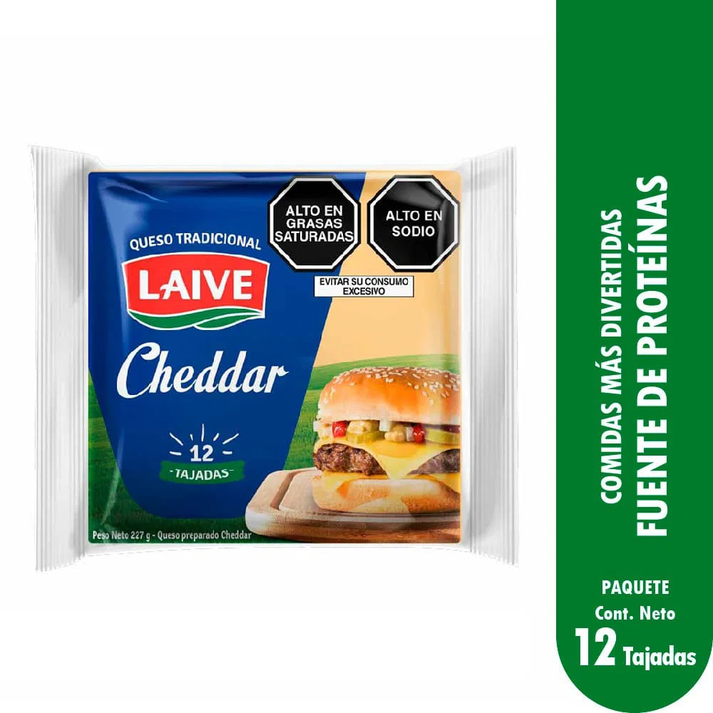 Queso Preparado Cheddar Laive 12 tajadas
