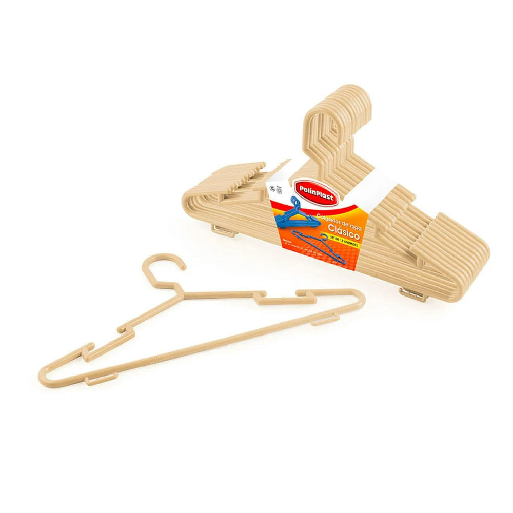 Colgador Adulto Clásico x 12 Crema